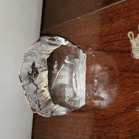 Nybro Sculptured Crytal Art Glass Viking Ship - Picture 4 of 9